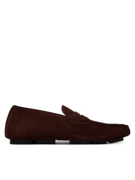 Mokasini Calvin Klein Square Driver Suede Bordo rdeča