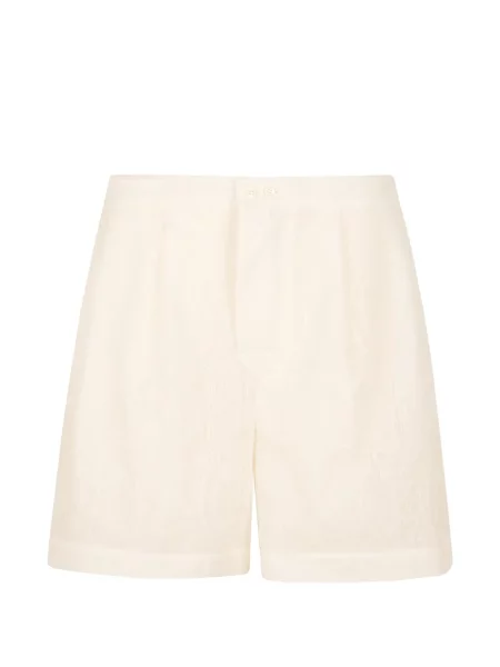 Pantaloni scurți Ermanno Scervino cu model paisley din jacard alb