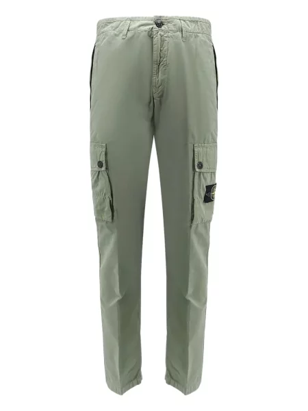 Pantaloni Stone Island cu strasuri verde