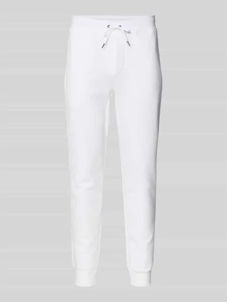 Spodnie dresowe o kroju regular fit z mieszanki bawełny Polo Ralph Lauren białe
