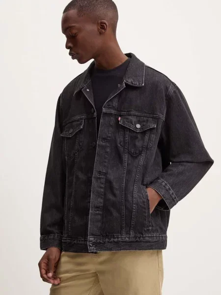 Levi's geaca jeans barbati de tranzitie oversize negru