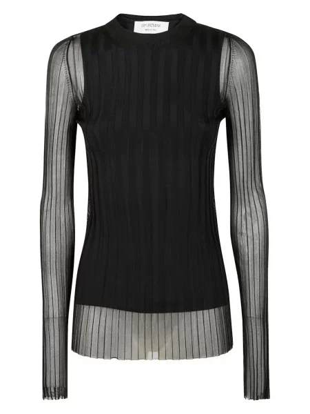 Top Sportmax plisat lung negru