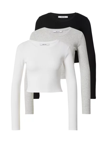 ABOUT YOU Tricou Loretta gri amestecat / negru alb