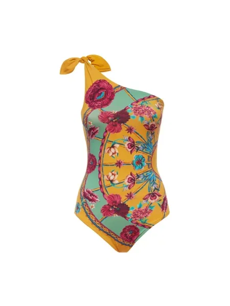 Strój kąpielowy La Doublej na jednym ramieniu żółty