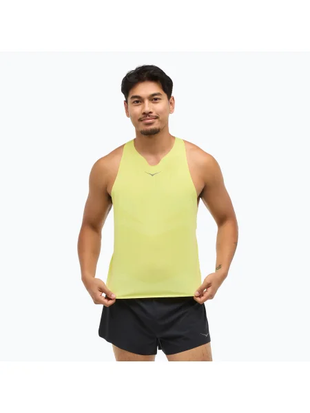 Мъжка тениска за бягане HOKA Race Singlet hoka citrus жълто