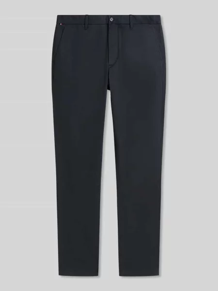 Chinos o kroju slim fit z mieszanki bawełny model BLEECKER' Tommy Hilfiger granatowe