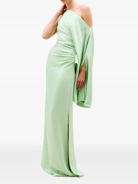 Rochie maxi Silvia Tcherassi cu un umăr gol verde