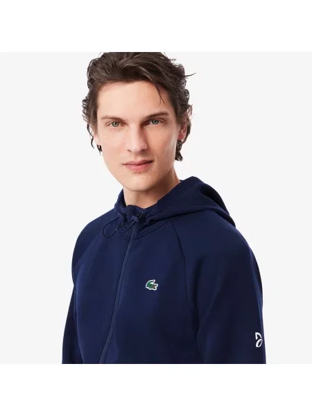 Lacoste Dres Tennis X Novak Djokovic Z Zamkiem Z Nadrukiem Regular Fit granatowy