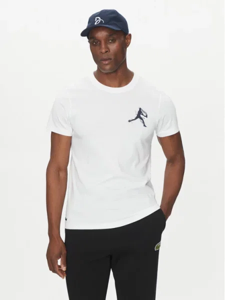 Футболка Lacoste с принтом белая