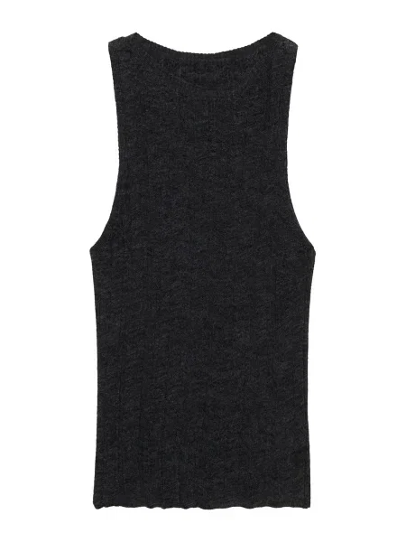 MANGO Top brodat OPORTO metalic gri