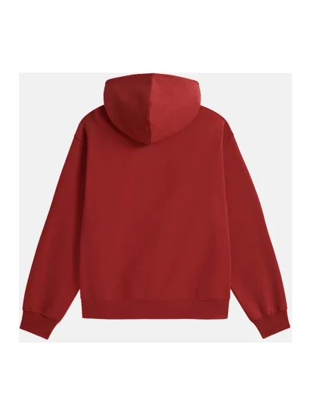 Bluza z kapturem Vans z kapturem z logo czerwona