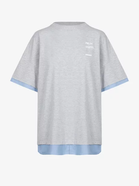 FEMSSY Tričko DUA T-SHIRT WHITE šedá bílé