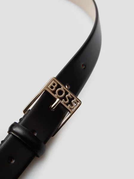 Шкіряний ремінь Boss чорний