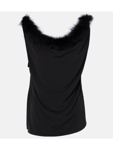 Top Coperni z dżerseju czarny