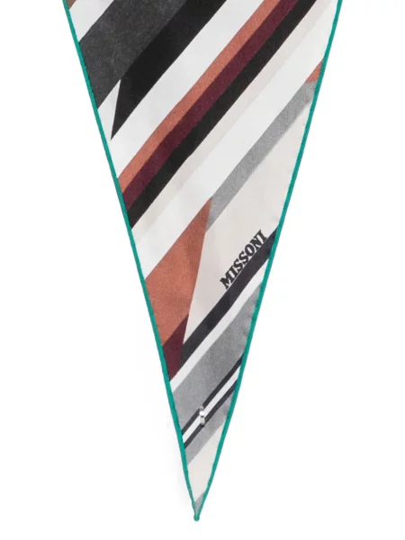 Fular Missoni cu imagine cu imprimeu geometric alb