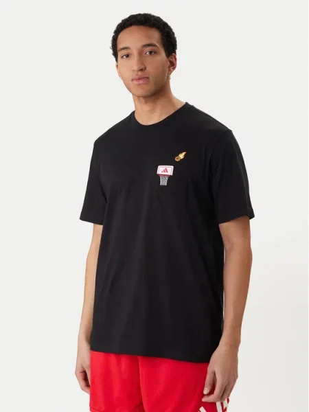 Adidas Póló Mini Embroidery Basketball Graphic fekete