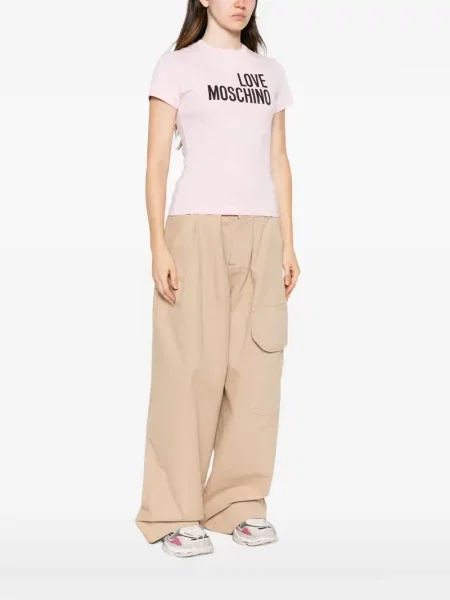 Tricou Love Moschino cu imagine roz