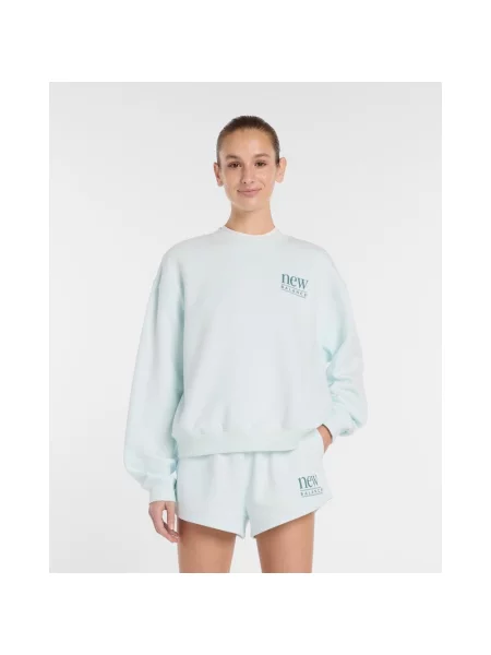 Bluza New Balance Reimagined Fleece Crew jasna XS niebieska