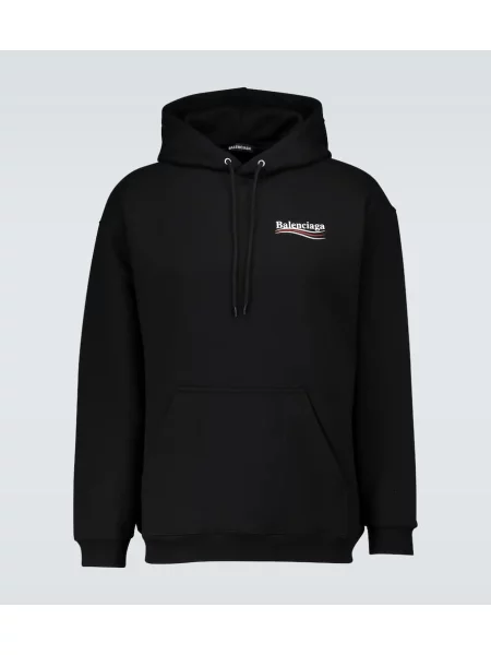 Hoodie Balenciaga s kapuco črna