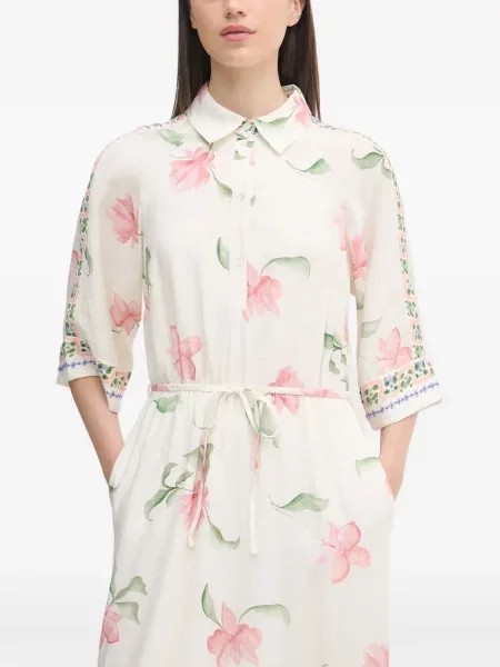 Rochie midi Mos Mosh cu model floral cu imagine alb