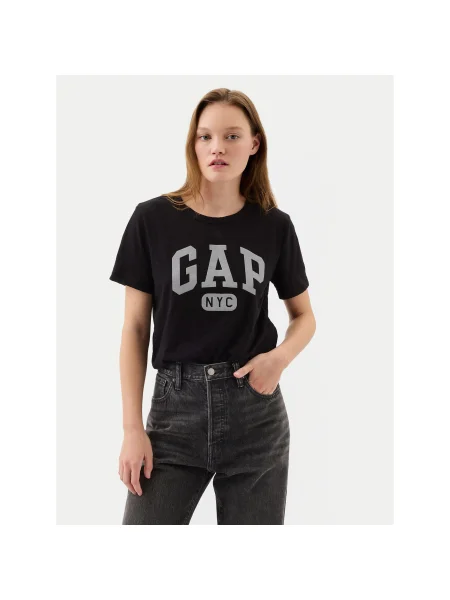 Olcsóbban. Női póló GAP Logo Slub Tee black. Méret: L fekete