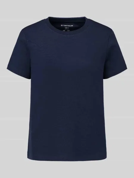 T-shirt o kroju regular fit z czystej bawełny model LOS' Tom Tailor granatowa