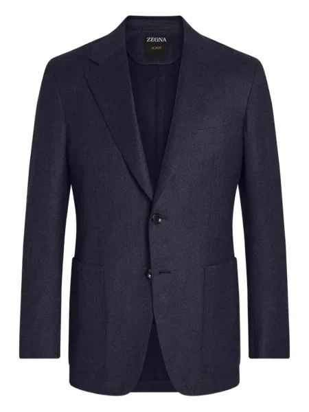 Sacou Zegna de lână cu un singur rând de nasturi albastru