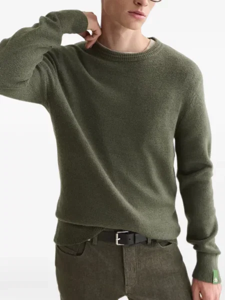 Дълго пуловер Scotch & Soda с кръгло деколте зелено