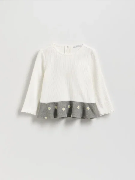 Reserved Koszulka z falbanką wielobarwny