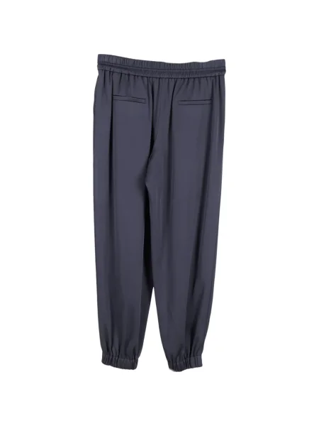 Pantaloni Jason Wu de mătase cu cordon gri