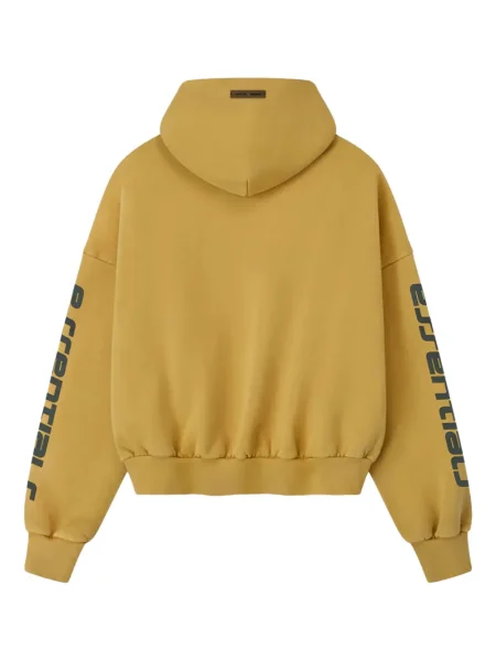 Флийс суичър с качулка Fear Of God Essentials жълто