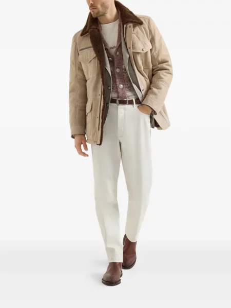 Pantaloni Brunello Cucinelli cu 5 buzunare alb