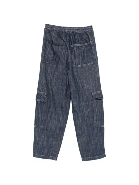 Spodnie cargo dziecięce Emporio Armani niebieskie