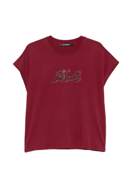 Stras tricou Karl Lagerfeld roșu