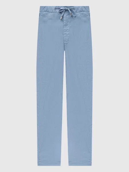 Штани з льоном Enrico Mandelli блакитні