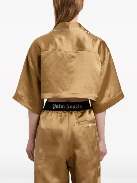 Сатенена риза Palm Angels бродирана изрязани