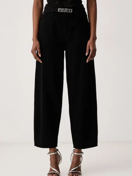 Pinko τζιν relaxed fit γυναικεία μαύρο
