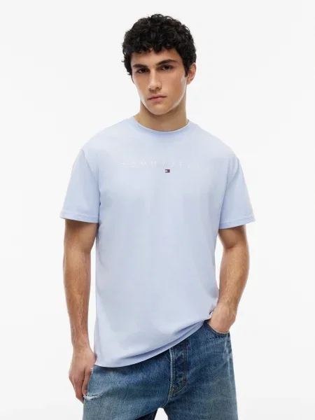Tommy Jeans Tricou Albastru deschis alb