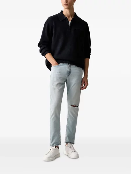 Pantaloni scurți din denim Levi's® din dantelă zdrențuiți cu talie înaltă albastru