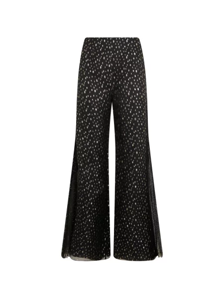 Pantaloni palazzo Alberta Ferretti cu buline negru