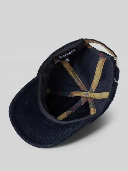 Czapka z daszkiem z czystej bawełny Barbour granatowa