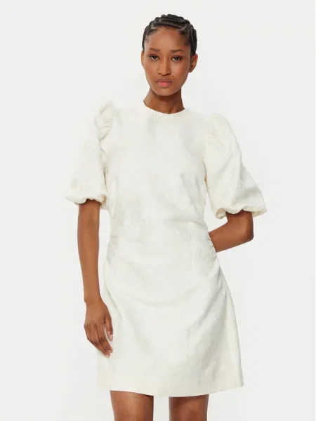 Ivy Oak sukienka z domieszką wełny mini prosta beżowy