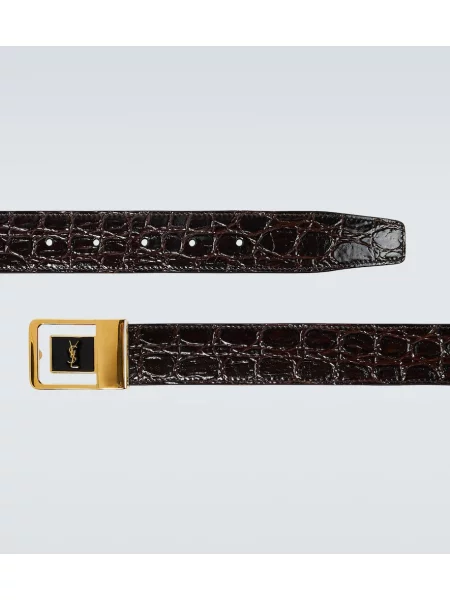 Cu centură curea Saint Laurent din piele negru