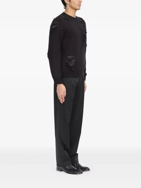 Pulover Mm6 Maison Margiela zdrențuiți negru