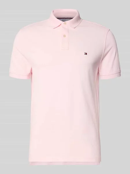 Koszulka polo o kroju regular fit z mieszanki bawełny Tommy Hilfiger różowa