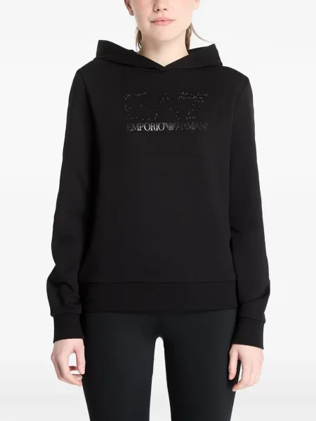 Stras hanorac cu glugă Ea7 Emporio Armani negru