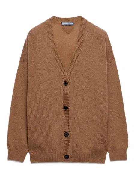 Cardigan Prada din cașmir maro