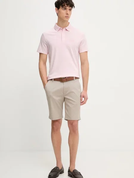 Tricou polo Calvin Klein roz