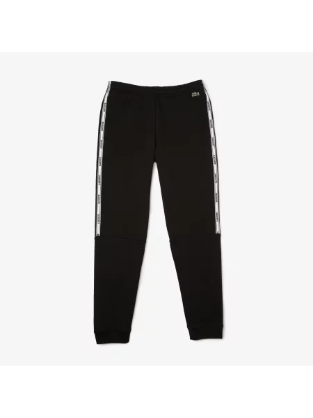 Lacoste Przylegające Joggery Z Paskami Z Logo Z Polaru czarne