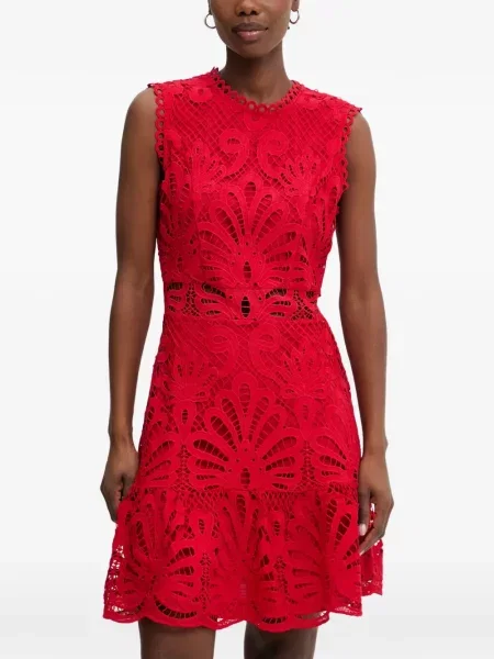 Rochie mini Morgan cu volane din dantelă roșu